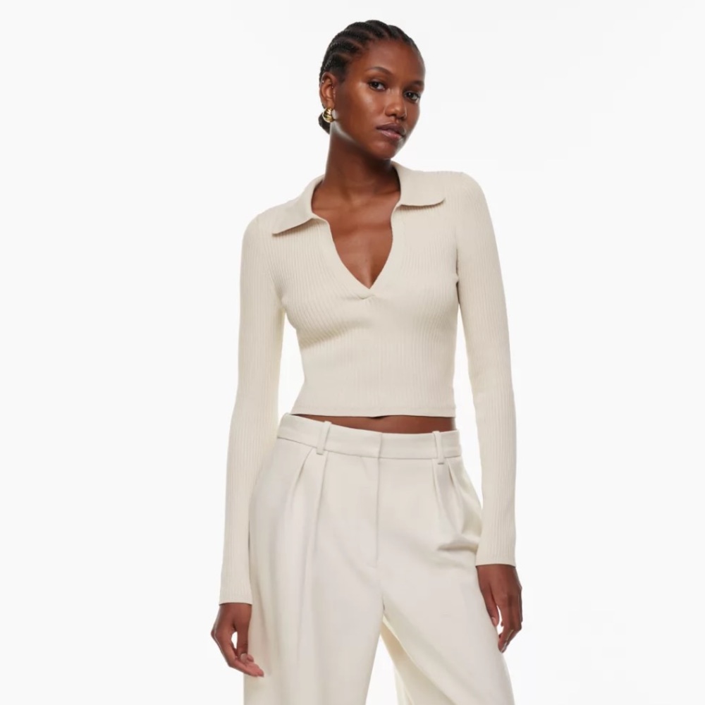 Aritzia Sculpt Knit Polo Longsleeve